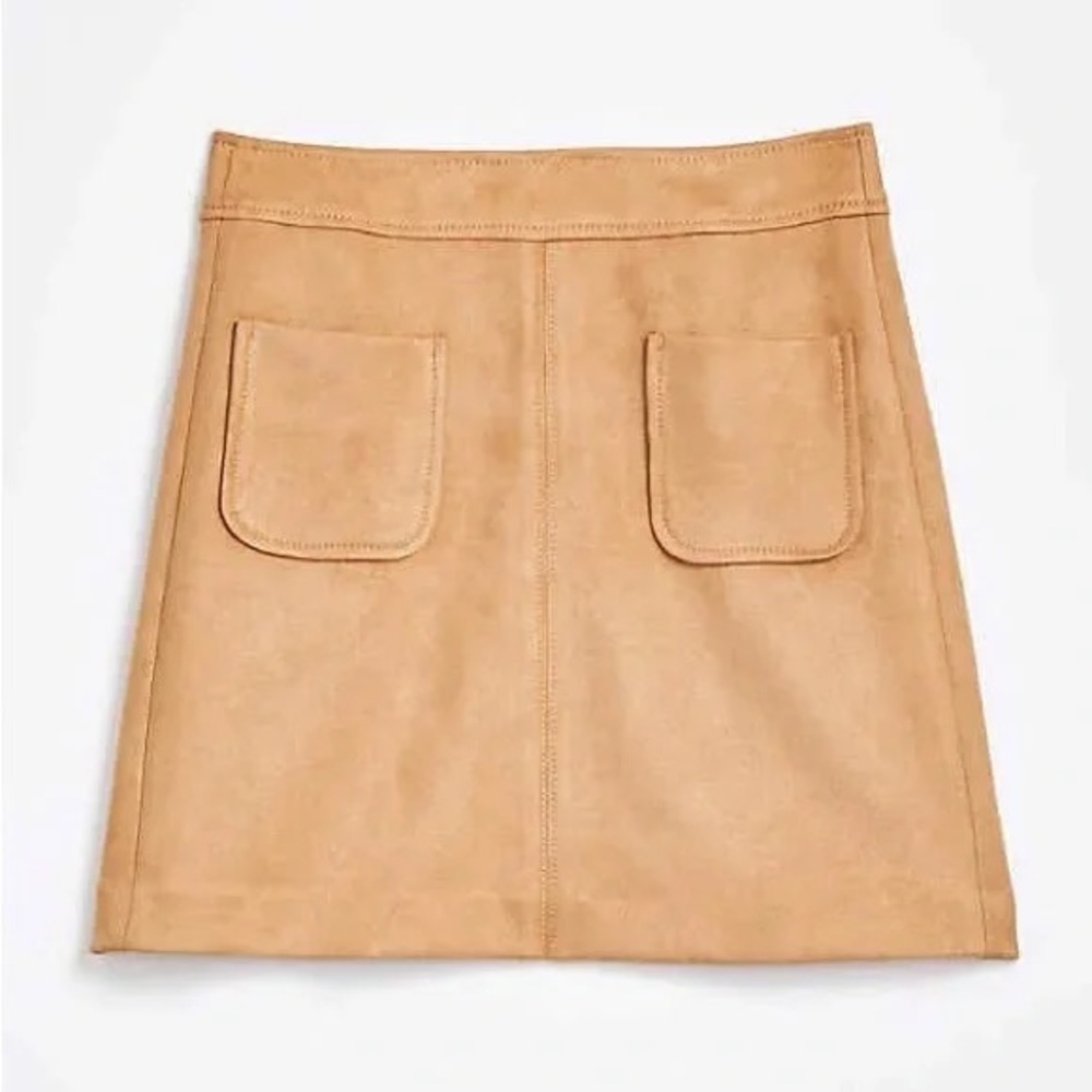 Like-New LOFT Faux Suede Pocket Shift Skirt